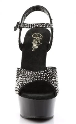 Pleaser Pole Shoes DELIGHT-609RS Black / Pewter Heels