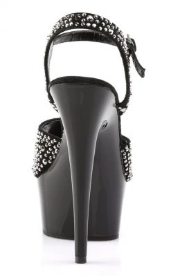 Pleaser Pole Shoes DELIGHT-609RS Black / Pewter Heels