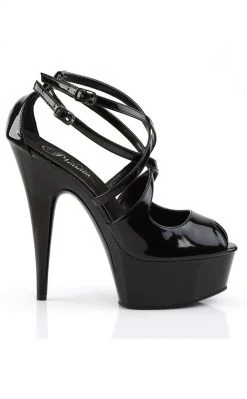 Pleaser Pole Shoes DELIGHT-612 Black Patent Heels