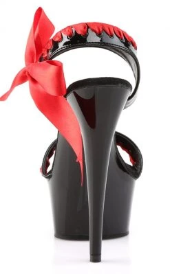 Pleaser DELIGHT-615 Blk-Red/Blk Heels
