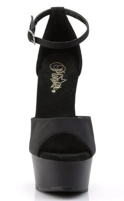 Pleaser Pole Shoes DELIGHT-618PS Black / Black Matte Heels