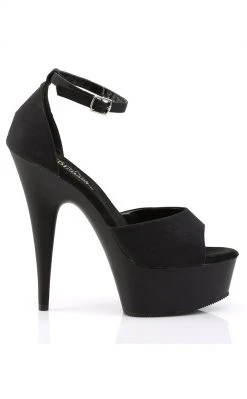 Pleaser Pole Shoes DELIGHT-618PS Black / Black Matte Heels