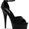 Pleaser Pole Shoes DELIGHT-618PS Black / Black Matte Heels
