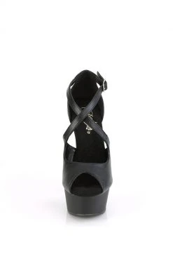 Pleaser DELIGHT-621 Strappy Black Heels Pole Shoes