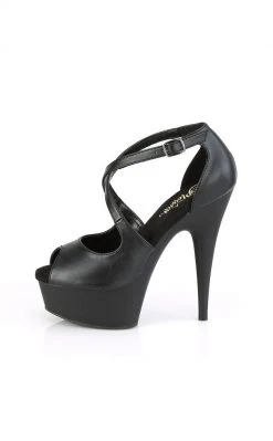 Pleaser DELIGHT-621 Strappy Black Heels Pole Shoes