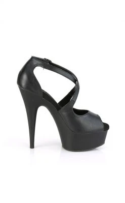 Pleaser DELIGHT-621 Strappy Black Heels Pole Shoes