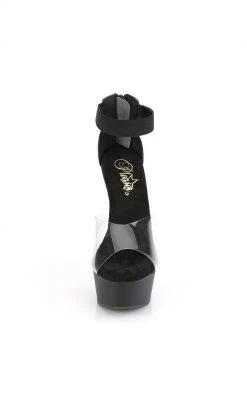 Pleaser DELIGHT-624 Clear/Black Heels Pole Shoes