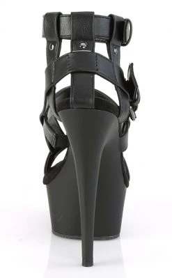 Pleaser DELIGHT-637 Black Matte Gladiator Heels