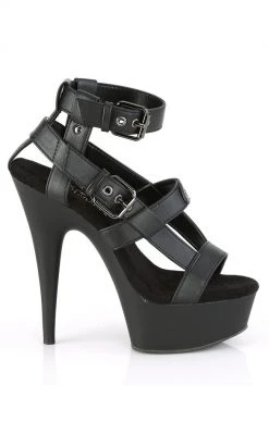 Pleaser DELIGHT-637 Black Matte Gladiator Heels