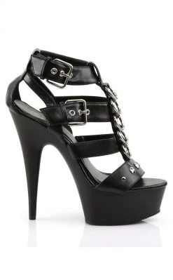 Pleaser DELIGHT-658 Black Faux Leather Heels (AU Stock, Last Pair: Size 6) Sale 11 Pleaser DELIGHT-658 Black Faux Leather Heels (AU Stock, Last Pair: Size 6) Sale