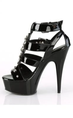 Pleaser DELIGHT-658 Black Patent Heels Pole Shoes