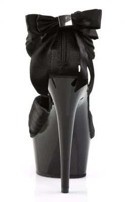 Pleaser Pole Shoes DELIGHT-668 Blk Satin/Blk Heels