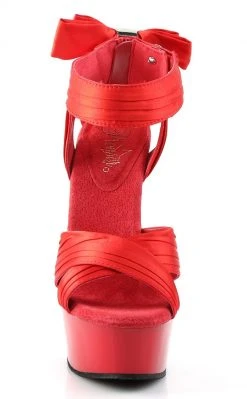 Pleaser DELIGHT-668 Red Satin/Red Heels
