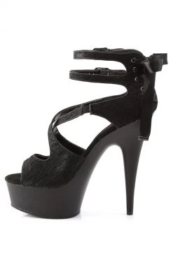 Pleaser Pole Shoes DELIGHT-678LC Black / Black Matte Heels