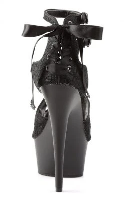 Pleaser Pole Shoes DELIGHT-678LC Black / Black Matte Heels