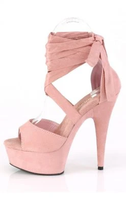 Pleaser Pole Shoes DELIGHT-679 Baby Pink Faux Suede Heels