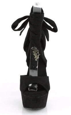 Pleaser DELIGHT-679 Black Faux Suede Heels Pole Shoes