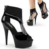 Pleaser DELIGHT-690 Black Patent -Lamy Heels