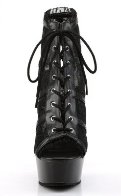 Pleaser DELIGHT-696LC Black Lace Heels
