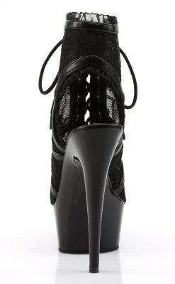 Pleaser DELIGHT-696LC Black Lace Heels
