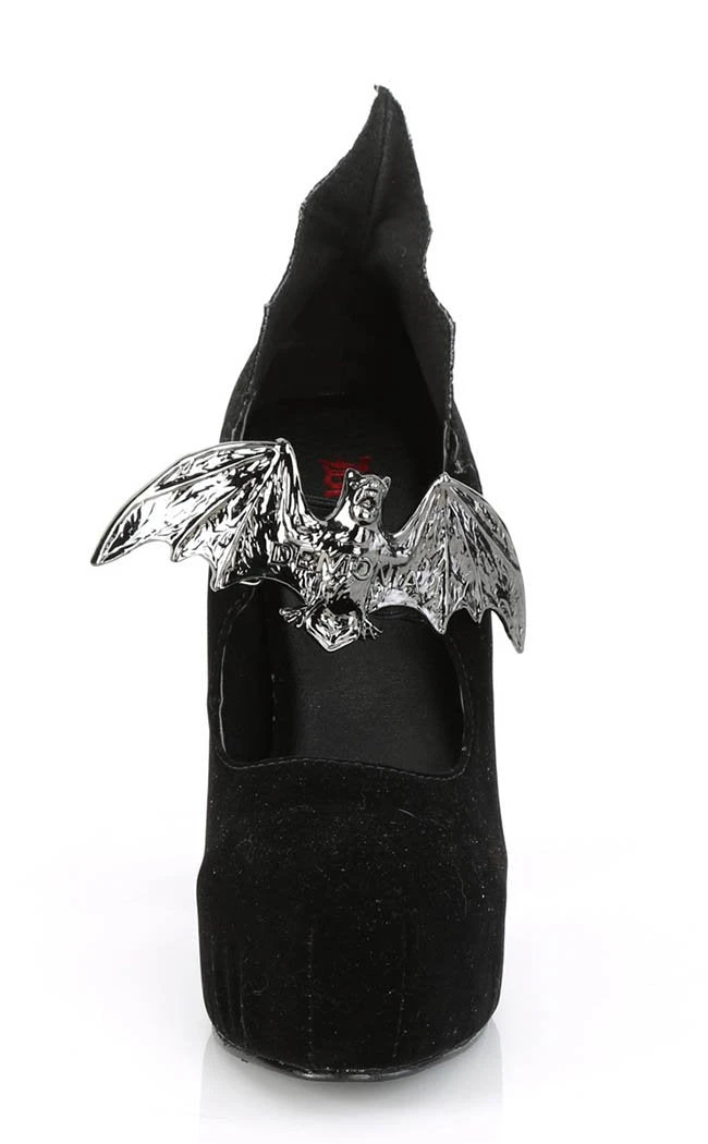 Demonia DEMON-18 Black Velvet Mary Jane Heels Shoes 4 Demonia DEMON-18 Black Velvet Mary Jane Heels Shoes