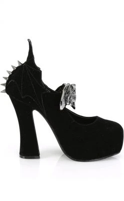 Demonia DEMON-18 Black Velvet Mary Jane Heels Shoes 11 Demonia DEMON-18 Black Velvet Mary Jane Heels Shoes