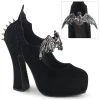Demonia DEMON-18 Black Velvet Mary Jane Heels Shoes