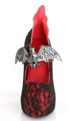 Demonia DEMON-18 Red Lace Mary Jane Heels Shoes