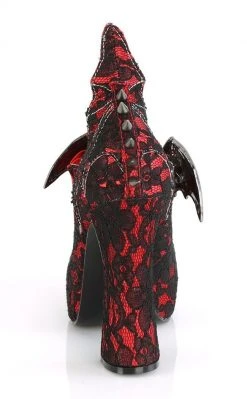 Demonia DEMON-18 Red Lace Mary Jane Heels Shoes