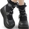 Demonia DH-10 Black Ruffle Ankle Socks Clothing