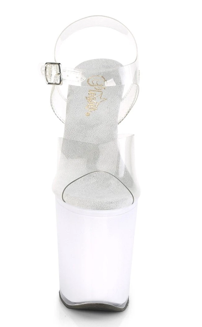 Pleaser DISCOLITE-808 Clear/White Glow Colour Changing Light Up Heels Pole Shoes 4 Pleaser DISCOLITE-808 Clear/White Glow Colour Changing Light Up Heels Pole Shoes