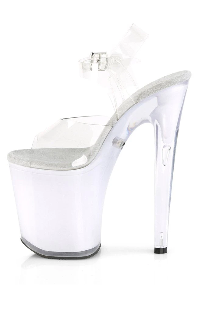Pleaser DISCOLITE-808 Clear/White Glow Colour Changing Light Up Heels Pole Shoes 5 Pleaser DISCOLITE-808 Clear/White Glow Colour Changing Light Up Heels Pole Shoes