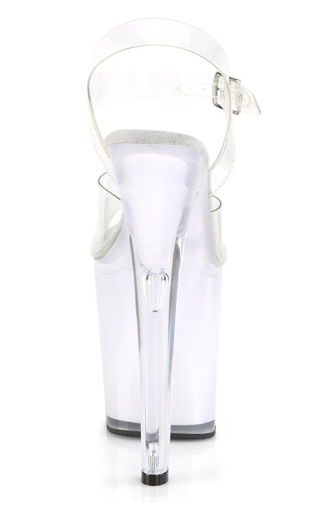 Pleaser DISCOLITE-808 Clear/White Glow Colour Changing Light Up Heels Pole Shoes 6 Pleaser DISCOLITE-808 Clear/White Glow Colour Changing Light Up Heels Pole Shoes