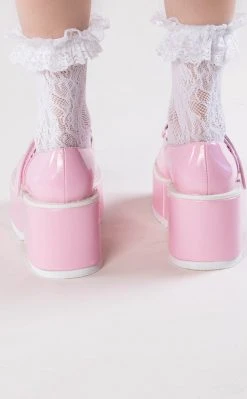 Demonia Shoes DOLLIE-01 Baby Pink Mary Janes