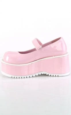 Demonia Shoes DOLLIE-01 Baby Pink Mary Janes