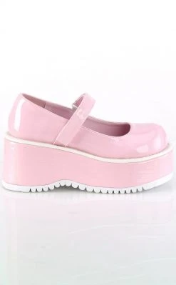 Demonia Shoes DOLLIE-01 Baby Pink Mary Janes