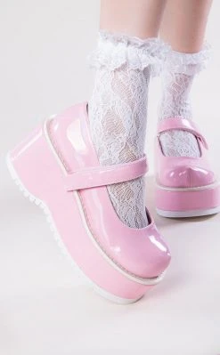 Demonia Shoes DOLLIE-01 Baby Pink Mary Janes
