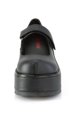 Demonia Shoes DOLLIE-01 Chunky Matte Black Mary Janes
