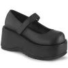 Demonia Shoes DOLLIE-01 Chunky Matte Black Mary Janes