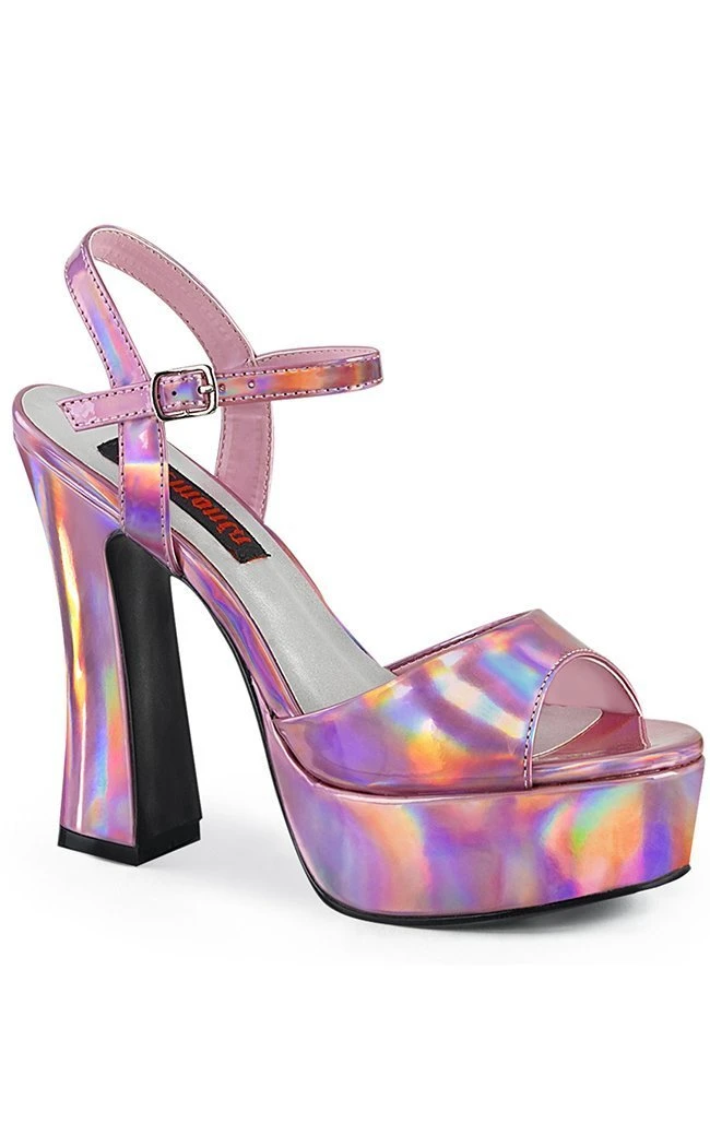 Demonia DOLLY-09 Pink Holographic Mary Jane Heels Shoes 3 Demonia DOLLY-09 Pink Holographic Mary Jane Heels Shoes