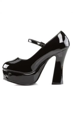 Demonia DOLLY-50 Black Patent Mary Jane Heels Shoes