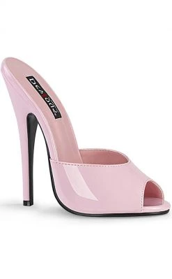 Devious DOMINA-101 Baby Pink Peeptoe Heels Shoes