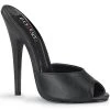 Devious Shoes DOMINA-101 Black Faux Leather Peeptoe Heels