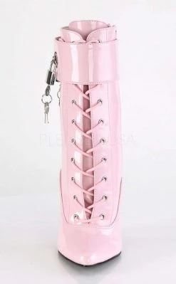 Devious DOMINA-1023 Baby Pink Patent Ankle Boot