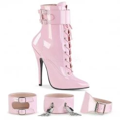 Devious DOMINA-1023 Baby Pink Patent Ankle Boot