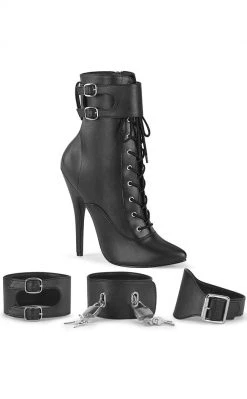Devious DOMINA-1023 Black Matte Ankle Boot Shoes