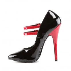 Devious DOMINA-442 Black & Red Patent Heel Shoes