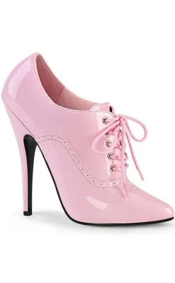 Devious DOMINA-460 Baby Pink Patent Lace-Up Heel