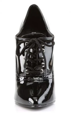 Devious DOMINA-460 Black Patent Lace-Up Heel Shoes