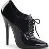 Devious DOMINA-460 Black Patent Lace-Up Heel Shoes